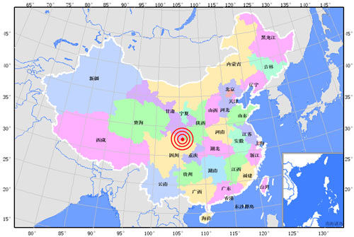 甘肅武都與陜西寧強交界5.5級地震 圖片來源：中國地震信息網(wǎng)