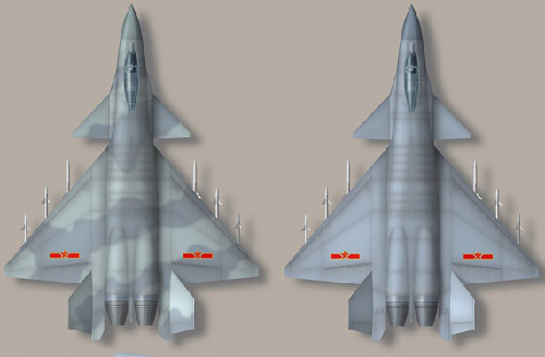 中國四代戰(zhàn)機假想圖。