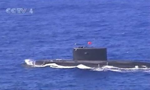 東海艦隊某潛艇支隊實彈攻防演練。圖片來源：CCTV視頻截圖