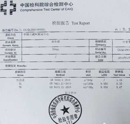 檢測(cè)結(jié)果顯示送檢的摩拉菲爾水牛奶中營(yíng)養(yǎng)含量值低于宣傳