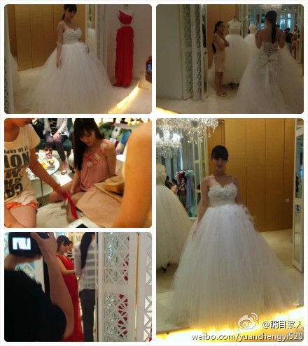 李小璐攜伴娘團高調(diào)試婚紗 腹部突出孕相明顯