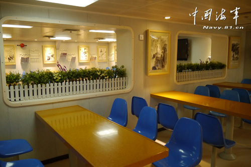 資料圖：遼寧艦中的生活區(qū)域。