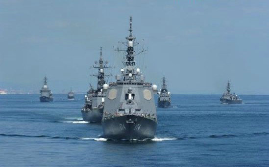 資料圖：日本海上自衛(wèi)隊第四護(hù)衛(wèi)群的霧島號宙斯盾驅(qū)逐艦。