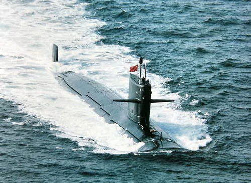 資料圖：中國海軍新服役的093型攻擊型核潛艇。