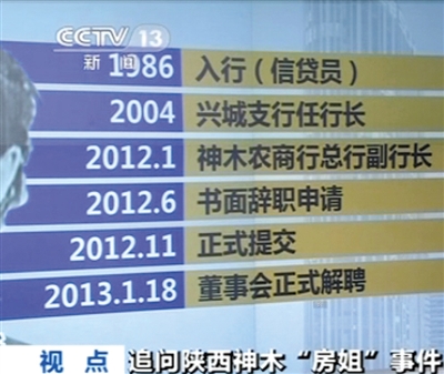 “房姐”前后在銀行供職26年，期間“表現(xiàn)非常突出，勤勤懇懇”。與此同時(shí)，還經(jīng)營(yíng)礦業(yè)。央視截圖