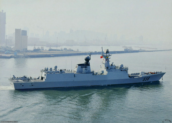 資料圖：煙臺號導彈護衛(wèi)艦。