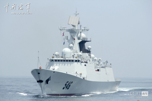 資料圖：海軍鹽城號(hào)新型導(dǎo)彈護(hù)衛(wèi)艦。