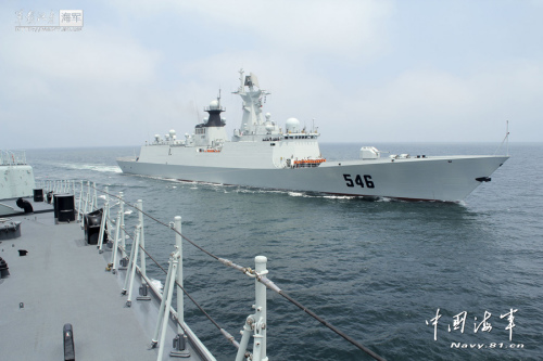 資料圖：北海艦隊(duì)鹽城號(hào)新型導(dǎo)彈護(hù)衛(wèi)艦。