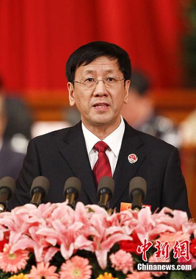 第十一屆全國人民代表大會第五次會議3月11日下午在人民大會堂舉行第四次全體會議，聽取最高人民檢察院檢察長曹建明作最高人民檢察院工作報告。中新社記者 盛佳鵬 攝