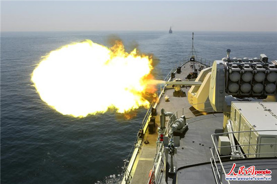 原文配圖：艦炮射擊靶標(biāo)。