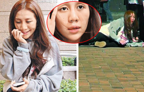 何超盈疑吸毒致幻，街頭跌坐鼻下現(xiàn)白粉