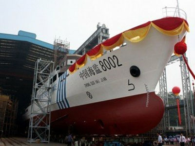資料圖：新入列的“中國海監(jiān)8002”船。