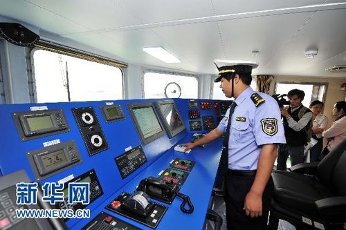 資料圖：中國海監(jiān)系統(tǒng)里設(shè)計(jì)速度最快的執(zhí)法公務(wù)船“中國海監(jiān)75”船。